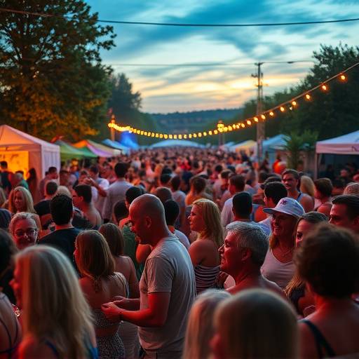 Folla gioiosa che balla e si diverte in un festival musicale estivo, parte dell'aftermovie 'Vibrazioni Estive'