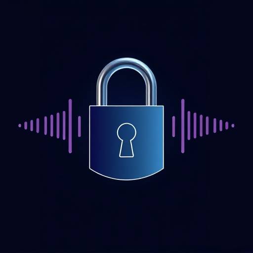 Illustrazione di un lucchetto stilizzato sovrapposto a onde sonore, a simboleggiare la sicurezza dei dati